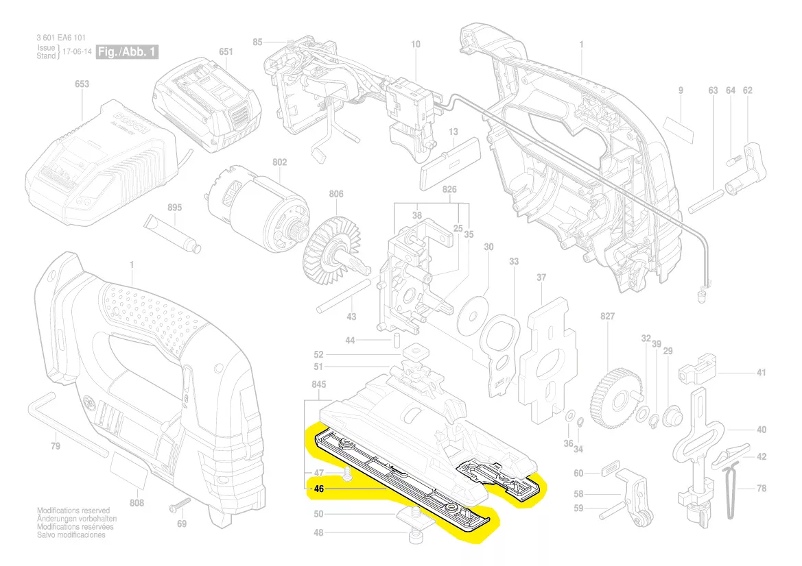 Patin de plaque de base GST 14,4 V-LI / GST 18 V-LI